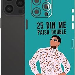 AtOdds Mobile Skin Sticker Wrap | Compatible for iPhone 15 PRO MAX | Scratchproof Matte Finish | Full Coverage for All Sides & Camera Protection (Hera-Pheri)-picture-32