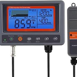 TEKCOPLUS CO2 Controller Carbon Dioxide Monitor Air Quality Monitor CO2 Meter with Day and Night Control Relay Function, NDIR Sensor Probe Cable, CO2 Detector for Green House Grow Room Home Office-12