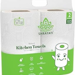 Shrayati Kitchen Towel/Tissue Paper Roll - 2 Ply, 60 Pulls Per Roll, Super Soft, Highly Absorbent Kitchen Tissue Roll, Embossed Design - Kitchen Roll (Pack of 2)-image-65