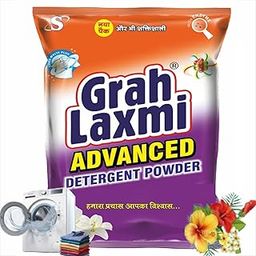 Grah Laxmi Advance Detergent Powder 3Kg Hand Wash & Top Load Machine | Remove 2X Tough Stains, Dirt & Malodour Washes | No-Bleach Mula | All Types Of Fabrics| Long Lasting Fragrance-30
