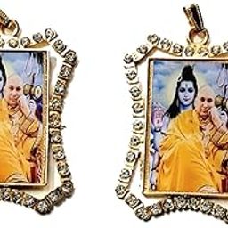 ( Set of 2 GURU JI SWAROOP/Photo Specially designed Golden Metal Pendants/Lockets (Large Size) For Women,Men And Kids-image-89