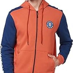Men's Cotton Blend Colourblocked Long Sleeves Hooded Sweatshirt-image-11