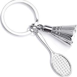 AUGEN Badminton Stainless Steel Keychain Metal For Gifting With Key Ring Anti-Rust (Pack Of 1)-54