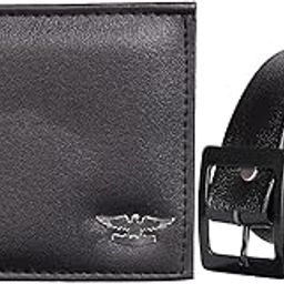 PU Leather Belt and Wallet Combo for Men and Boys (Dark Black Wallet / Black Belt)-picture-17