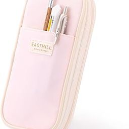 EASTHILL Polyester Big Capacity Pencil Case Large Pencil Pouch Stationery Pen Bag For Teen Girls, Pink (Pink)-image-76