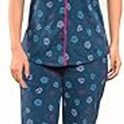 100% Pure Cotton All Over Floral/Botanical Printed Loungewear Nightsuit Dress Set with Side Pocket for a Stylish Womens-picture-45