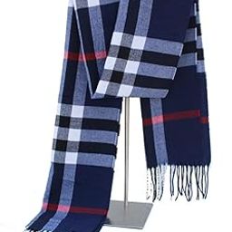 alexvyan Checkered Pattern Mufflers Cum Scarves Cum Woolen Stoles for Men and Women's Casual Soft And Warm - Blue-picture-22