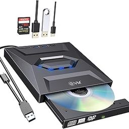 EVM USB 3.0 & Type C External CD DVD Writer RW Optical Drive CD/DVD ROM +/-RW, SD/TF Card Reader Ports, USB-C Hub for Laptop, PC, Desktop - 1 Year Warranty (ECM-EXT-CD-01)-16