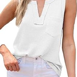Woman Summer Fashion Waffle Tops for Woman Cami Deep V Neck Sleeveless Tops Womens Casual top-image-87