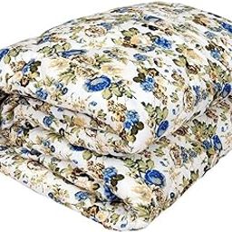 AQRATE Microfiber Floral Printed Double Bed Reversible AC Blanket/Dohar for Home, 85x95 inches (Blue, Double)-image-78