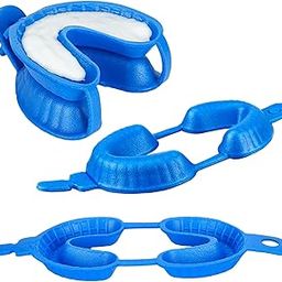 200 PCs (100 Pairs) Large Disposable Dental Fluoride Trays Dual Arch Tray Large for Gel/Foam by Omnia ONE | Dental Fluorinated Foam Blue Tray Dental Arch Flexible Shockproof Nonslip Strong Fit-image-28