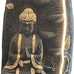 DA DECOR HUB Casade Steps Fiber Indoor Outdoor Fountain with Led Lights for Home Decor and Office Decoration Or Gifting (Buddha: 32 x 24 x 70 cm) (Black)-image-29