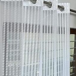 Decor Talks Polyester Fancy Transparent Sheer Tissue Net Door Curtain Parda for Drawing Room, Living Room/Bedroom, 7 Feet, White, Pack of 1 Pcs-image-14