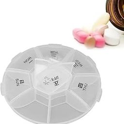 7 Days Medicine Box Weekly Pill Organizer Transparent Round Pill Case Large Capacity Portable Travel-Friendly Medication Storage-image-80