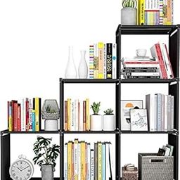 NICOYA Foldable Metal Open Bookshelf Bookshelves bookrack for Study Room (Black)-picture-25