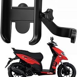 WHIPONE Metal CNC Mobile Holder for Scooter, Scooty & Motorcycle Compatible for Aprilia SR 125, Mirror Mount, 360° Rotation, Strong Anti-Slip Grip, Wide Adjustable Fit for All Smartphones (Black)-image-25