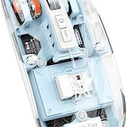 DooBuy Transparent Wireless and Bluetooth Rechargeable Mouse, USB Receiver,LED Battery Magic Silm for Office/PC/Mac/Laptop/Apple/ipad(Space Blue)-0