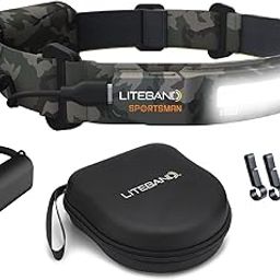 OPTIMAL VENTURES Liteband PRO Series Wide-Beam Adjustable Personal Headlamp, 210° Illumination, Battery-Powered, Fits Hard Hats and Helmets (Camo Color, 1000 Lumen Bundles)-image-1