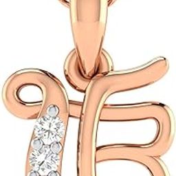 18KT Rose Gold and American Diamond Pendant for Women-image-39