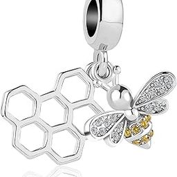 Honey Bee and Honeycomb Charm Compatible with Pandora Charms Bracelets, Copper, No Gemstone-picture-45