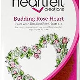 HEARTFELT CREATIONS Cling Rubber Stamp Set-Budding Rose Heart, Pink-image-11