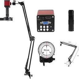 Industrial Microscope Camera Set, 1-150X Zoom, 13MP, 60FPS, HDMI/VGA, Wide-Angle Lens, Remote Control-10