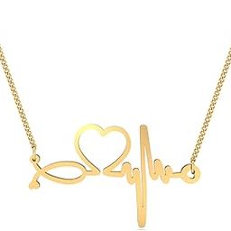 18KT Yellow Gold Heartbeat Double Loop Pendant for Women-32