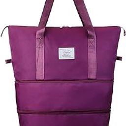 Expandable Large Capacity Weekender and Gym Tote for Women: Versatile Travel Duffel with Detachable Wheels-image-28