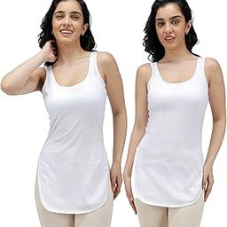 Pack of 2 Black Sleeveless Solid Cotton Long Slips for Women-picture-37