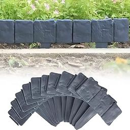 Garden Edging Border,17ft Plastic Landscape Edging,Garden Edging for Landscaping,Flower Bed Edging Borders,Gray Imitation Stone Effect,No Dig,Landscape Edging Border,Fence Border (17 FT, Grey, 1)-image-59