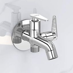 Plantex Pure Brass Two Way Bib Cock Taps Compatible for Washing Machine with Water Saving Nozzle Attachment/2 in 1 Bib Tap with Brass Wall Flange and Teflon Tape-(LEA-707-Chrome)-image-19