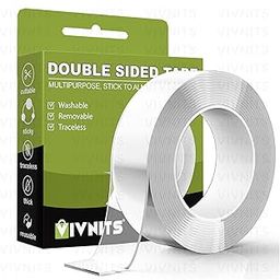 VIVNITS 3 Meter Multipurpose Double Sided Tape - Adhesive Silicone Tape, Heavy Duty, Heat Resistant, Multi-Functional, Removable, Washable, Reusable Anti-Slip Gel Nano Grip Tape (grip tape)-10
