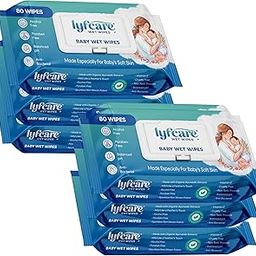 Lyfcare Baby Cleaning Baby Wet Wipes with Lid Pack | 80 Wipes x Pack of 6 Combo | For New Board Baby | Prevents Rashes & Redness with Goodness of Aloe Vera, Vitamin E | Alcohol & Paraben Free-image-36