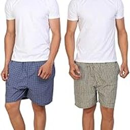 Men Multicolor Cotton Blend Boxer Shorts Pack of 2-image-1