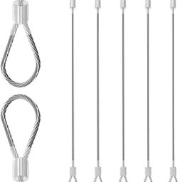 SDTC Tech 5-Pack 15IN 3mm Outdoor Travel Anti-Theft Cable, Small Heavy Duty Stainless Steel Braided Wire Rope Cables with Loop Ends for Luggage, Yard, Bike, Tent Strap-picture-30