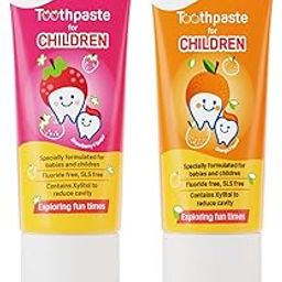 Pigeon Strawberry and Orange Toothpaste,For babies and Children,Fluroide -free,SLS free,Color free,Paraben Free, PH friendly, 45 g,Oral care,Pack of 2-15
