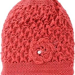 Women Winter Beanie Stylish Round Madam Flower Hat Inside Woolen Fur Unisex Design Flower Round Cap (Pack 1 Madam Flower Cap)-image-99