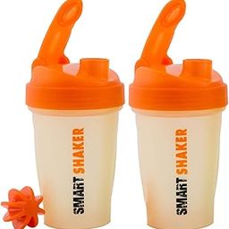 TRUEWARE MINI GYM SHAKER - Protein Shake Mixer with Leak-Proof Design | Food grade Plastic | BPA-Free 500ml Capacity | Ideal Workout Blender for Fitness Lovers | Sports Bottle with Easy-Grip Lid for Smoothies and Protein Shakes | Color- Orange | Set of 2-image-46