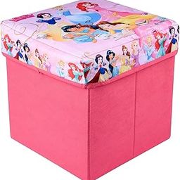 Fun Homes Disney Princess 25 Liters Foldable Kids Cloth Storage Box Seating Stool with Cushioned Lid | Space Saving Sitting Stool for Living Room & Toy/Cloth Storage Box for Kids & Adults | Pink-picture-26