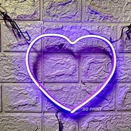 SG PRINT HEART LED Neon Signs Light LED Art Decorative Sign - Wall Decor/Table Decor, Home Decor for Wedding Party Kids Room Living Room House Bar Pub Hotel Beach LED Strip Light (Purple)12x10-image-57