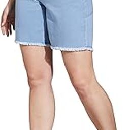 Women's Regular High Rise Above Knee Stretchable Denim Shorts-image-102