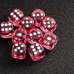 Regy Six Sided 16mm Size Shining Red Dice or Die for Playing Ludo Board Games and Poker Chip Set Games - Pack of 55 Pieces-image-73