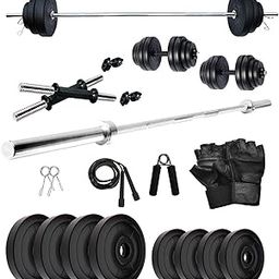 SX Fitness PVC 8-12 Kg Home Gym Set with One 3 Ft Plain Rod, Pair Dumbbell Rods with Gym Accessories (12)-image-9