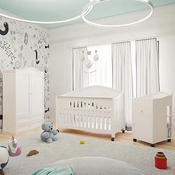 TBS Nightingale Theme Cot Set for Baby| (Cot/Changing Table/Almirah) | Finish - DUCO| Size -58 x 29.75 Inches| Color - Ivory-image-36