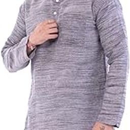 Men's Khadie Cotton - Dark Grey - Kurta Pyjama Set-picture-30