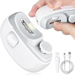 JASYXO 2-in-1 Electric Baby Nail File and Clipper – Quiet, Rechargeable, Gentle Nail Care Tool with Light for Infants (Multicolor-1PCS)-image-29