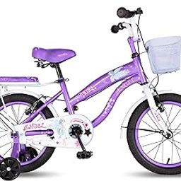 Vaux Angel 14T Cycle for Girls 3 to 5 Years with Support Wheels, Basket & Backseat, 14Inch Kids Bicycle with 10" Steel Frame & Rigid Fork, Ideal Height 2ft 9inch-3ft 6inch (Purple-White)-5