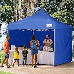 World of Wish 10X10 Ft/3X3 Mtr Foldable Gazebo Tent With 3 Side Cover, Outdoor Canopy Tent With 3 Side Walls, Popup Canopy Tent For Garden,Picnic, Medical Camp, Promotion, Camping, Event (24 Kg, Blue)-24