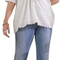 White Round Neck Solid Cotton Half Sleeve Top for Women AURA-44_P-picture-26