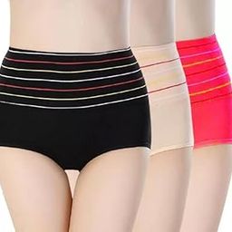 Women's Cotton Blend Bikini (Panty (P3)-Black-Beige-Pink_L)-image-81